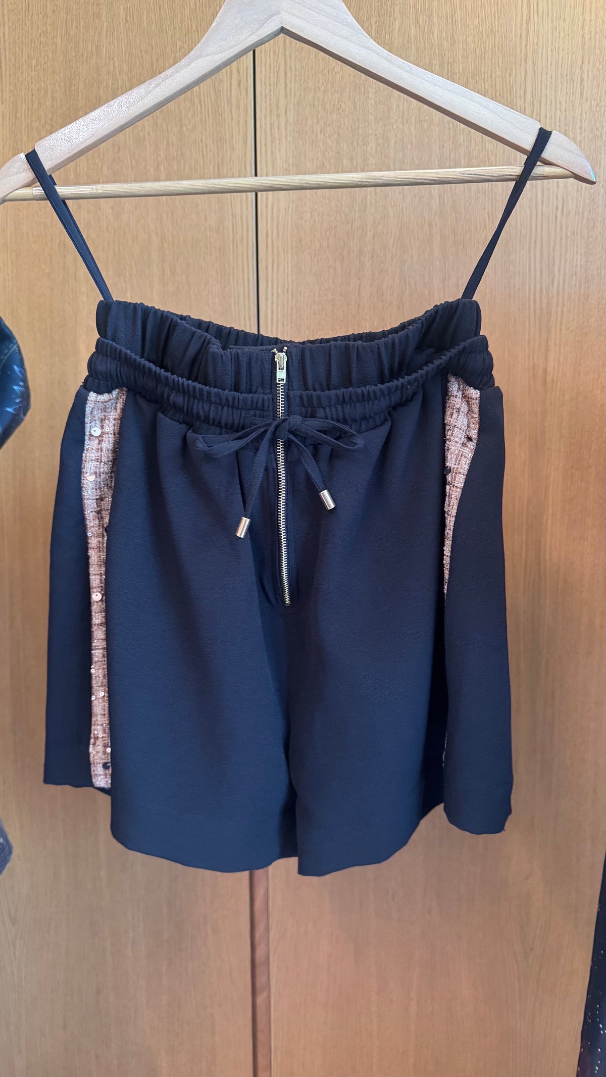 Gold tweed shorts