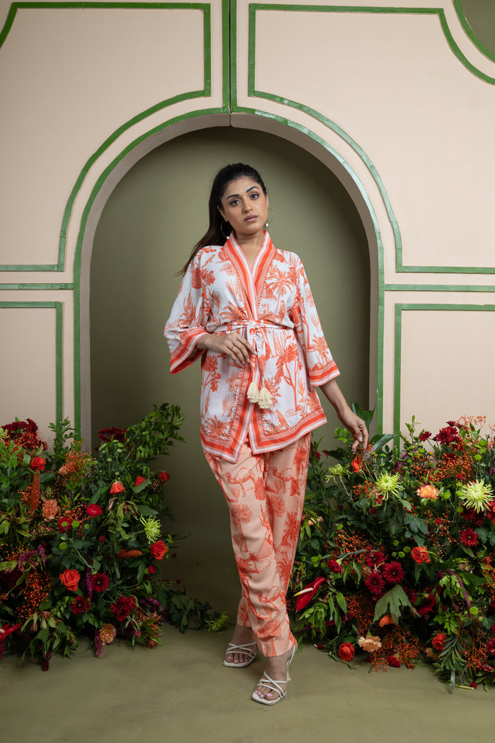 TANGERINE MIRAGE KIMONO SET