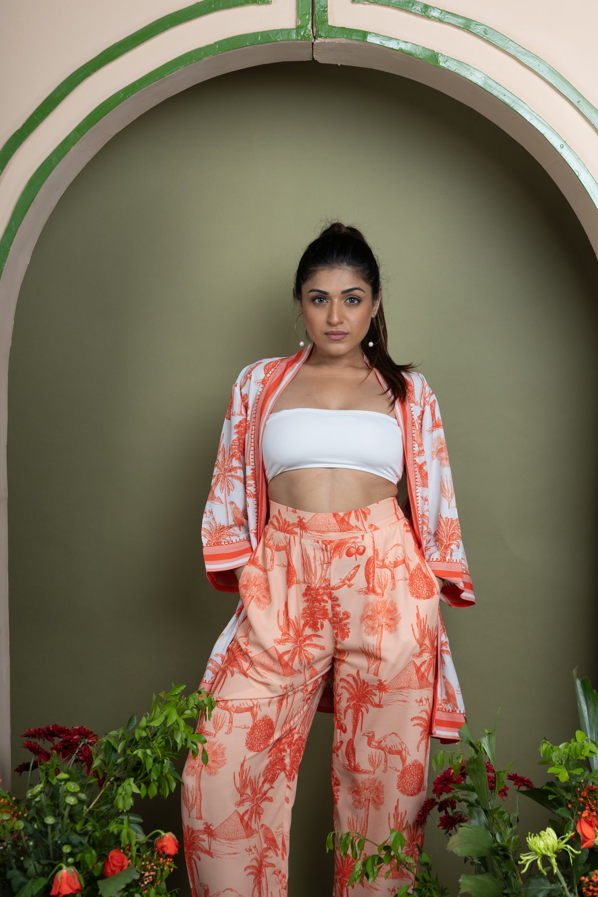 TANGERINE MIRAGE KIMONO SET